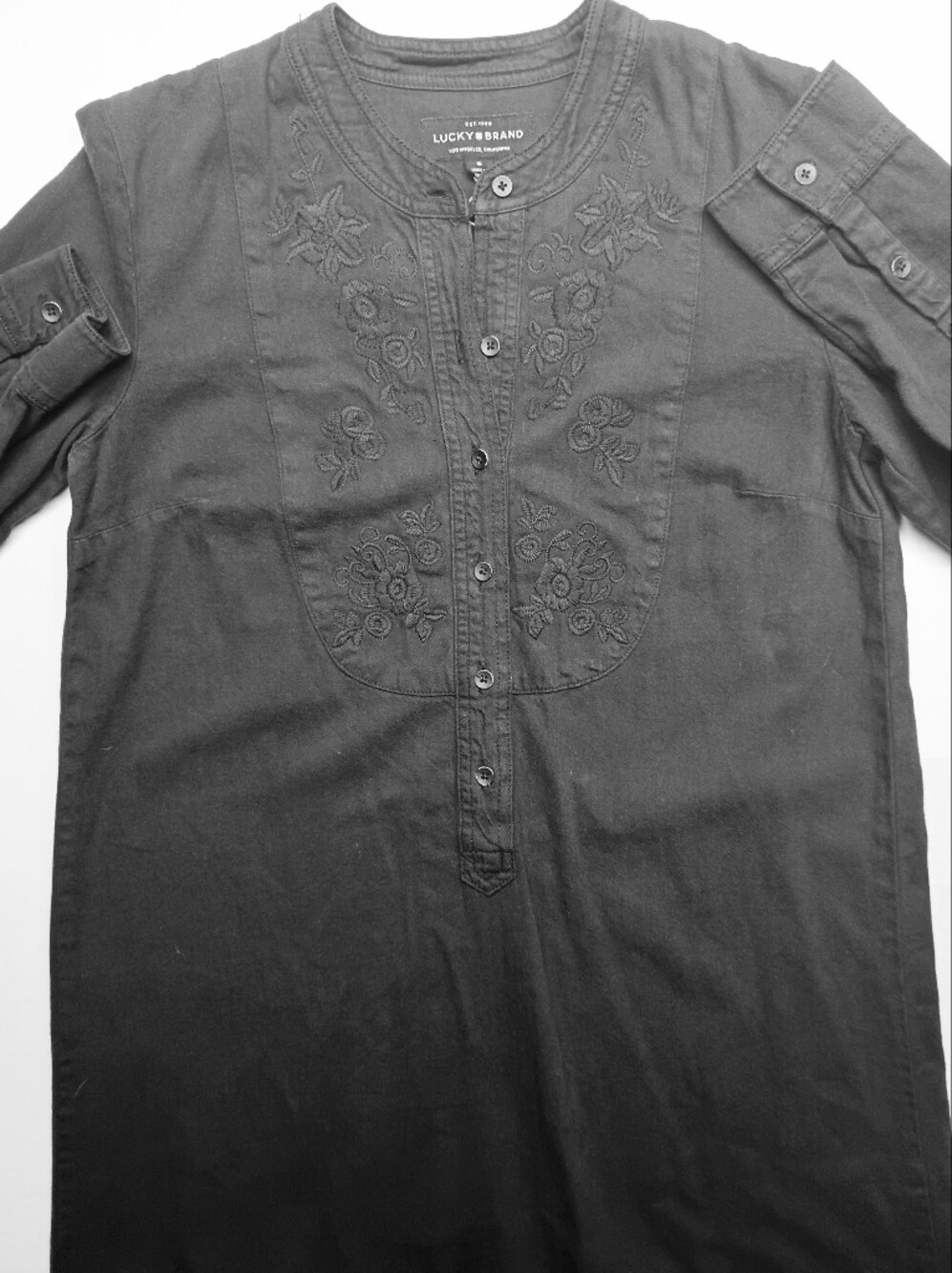 Lucky Brand Women's Black Button-Front Tunic Dress - Picture 3 of 7
